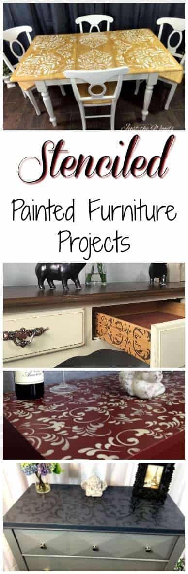 Stenciled Painted Furniture Makeovers by Just the Woods