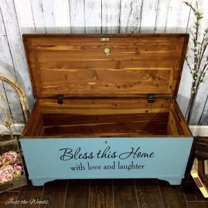 hand painted chest, manhattan, just the woods, chalk paint