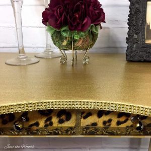 Glamorous Glitter Desk with Leopard Drawer