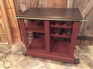 Kitchen Island Painted Cranberry, pure home paint, chalk paint, painted island, wood kitchen island, red kitchen island