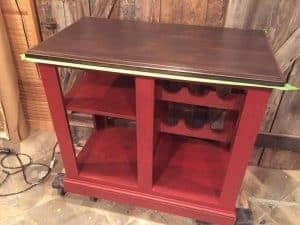 Kitchen Island Painted Red, painted kitchen island, chalk paint, non toxic, pure home paint