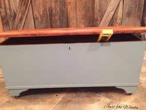 painted-gray, chalk paint, painted chest, storage chest, painted furniture