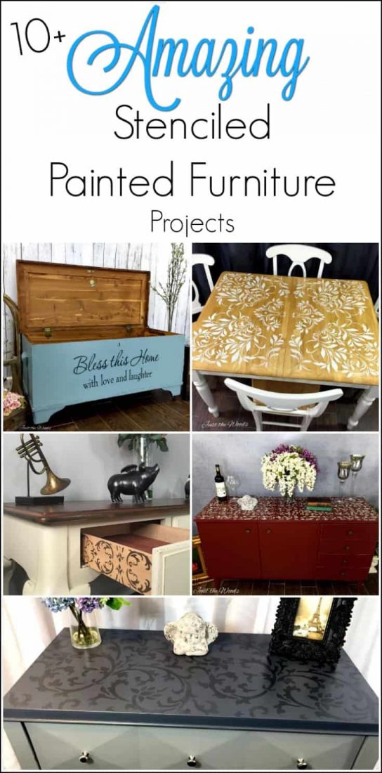 10 amazing stenciled painted furniture projects. Adding stencil to painted furniture gives an extra unique touch. Here are 10 amazing stenciled painted furniture projects.
