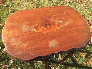 antique-table-with-damaged-top, parlor table, vintate, staten island, nyc, manhattan, nj