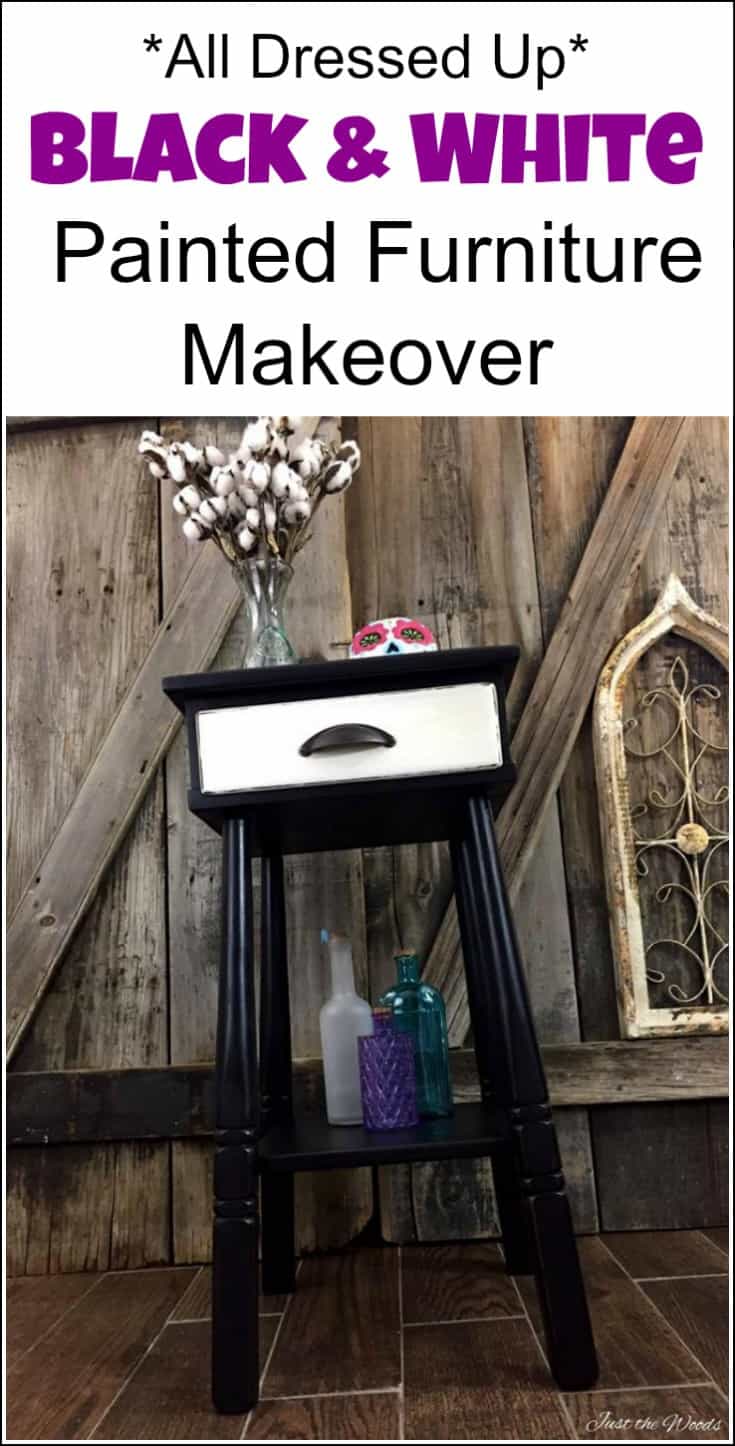 Black and white furniture makeover for your home when you prefer a classic black and white home decor theme. Black and white living room or black and white bedroom. Black and white room decor can start with accent furniture. | black and white furniture | black and white painted furniture | black and white decor ideas | black and white living room decor | black and white themed room |