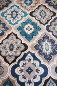 blue and cream area rug, diamonds area rug, affordable, area rugs under $100