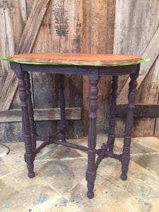 custom-mixed-eggplant, purple chalk paint, vintage furniture