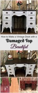 damaged desk, vintage desk, painted desk, painted furniture, staten island, just the woods