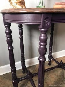 eggplant painted table, glazed table, restored vintage furniture