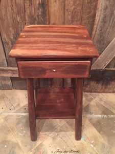 sanded-and-prepped, vintage wood table