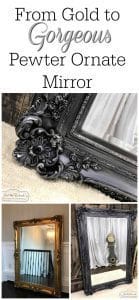 gold-to-gorgeous, metallic pewter mirror, ornate mirror