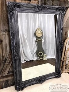 large-ornate-pewter-mirror, pewter, roccoc mirror, painted mirror, ny, nj