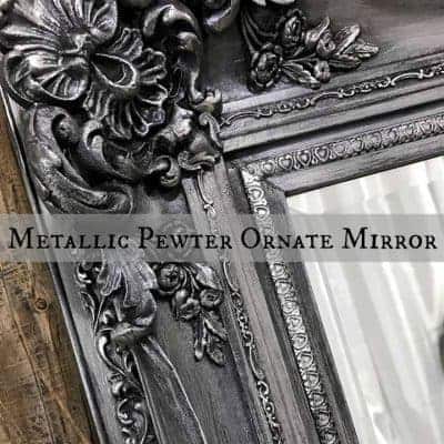 Elegant Ornate Mirror Makeover from Gold to Pewter