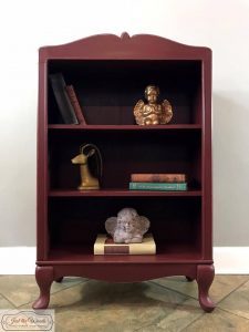 painted bookcase, cranberry bliss, chalk paint, shabby, staten island, nyc, nj, just the woods