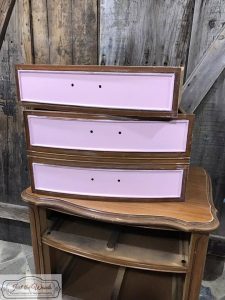 painted-pink-drawer, french provincial, chest, painted chest, vintage furniture