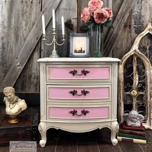 French Provincial Chest Painted Pretty In Pink And Cream