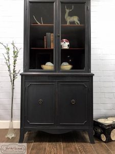 tall-china-cabinet, graphite, chalk paint, just the woods, non toxic, painted furniture