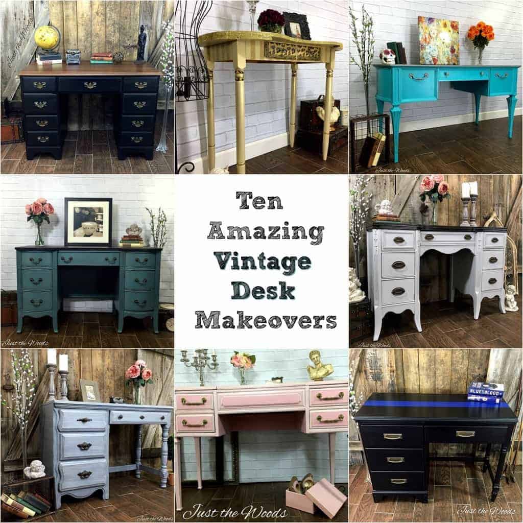 vintage desk, painted desk, painted furniture