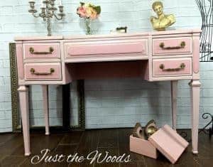 vintage-desk, vintage vanity, painted desk, painted vanity, vintage furniture, 