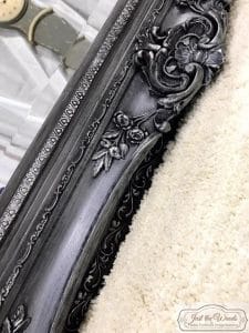 vintage-mirror-painted-pewter, pewter mirror, staten island, ornate mirror