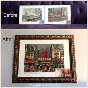 before-and-after-new-frames, how to improve gallery wall