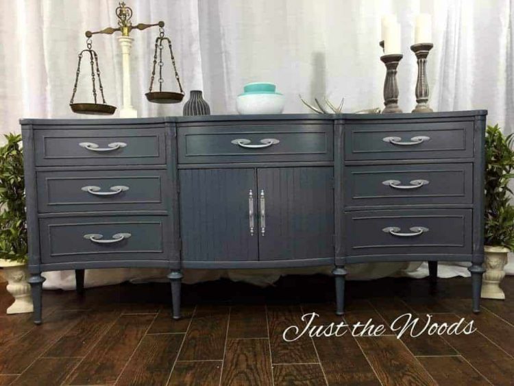 How To Create The Perfect Gray Painted Buffet With Tissue