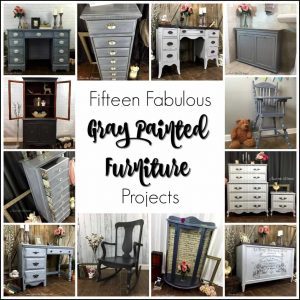 painted furniture, gray painted furniture, painted desk, painted dresser, chalk paint, graphite, shabby chic