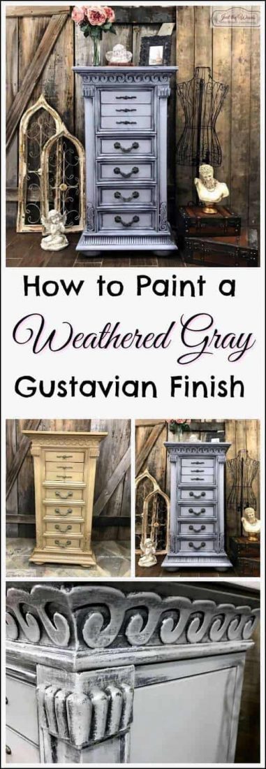 how-to-paint-weathered-gray, gustavian finish, chalk paint, layered paint