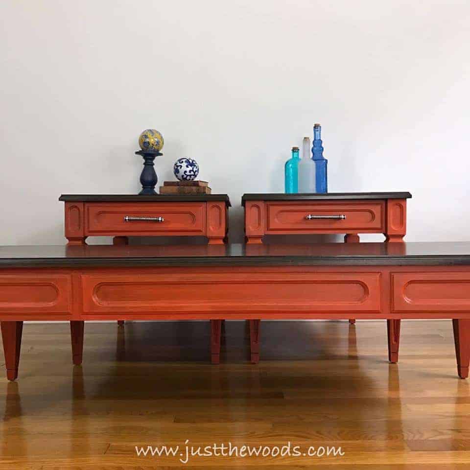 orange painted furniture