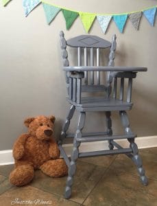 painted-high-chair, painted high chair, vintage high chair, non toxic paint, chalk paint