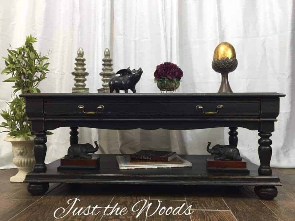 black-distressed-coffee-table, shabby chic, staten island, new york