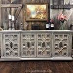 Ornate Vintage Buffet Painted Cream, White and Gray