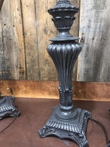 dark-gray-paint, chalk paint, painted lamps, how to paint lamps, hand painted vintage lamps, painted lamps