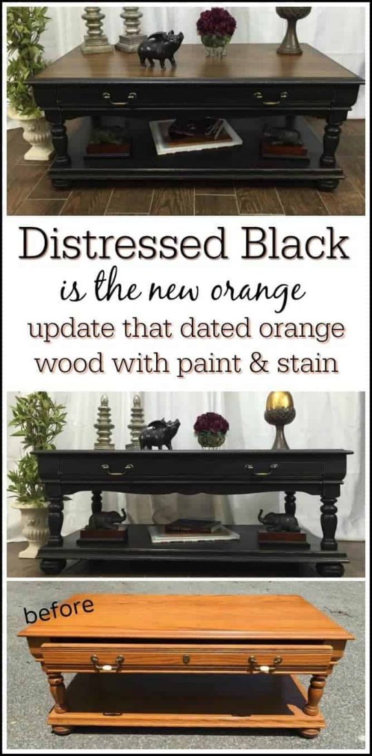 distressed-black, coffee table, new york, staten island, black paint, painted furniture