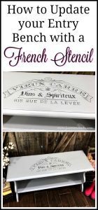 entry-bench-french-stencil, painted bench, new york