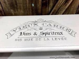 french-wording, stencil, painted stencil, french stencil designs, french bench