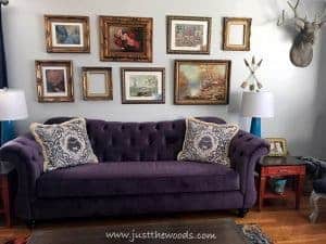 gallery-wall, living room makeover, home decor, just the woods, new york, painted furniture, vintage style