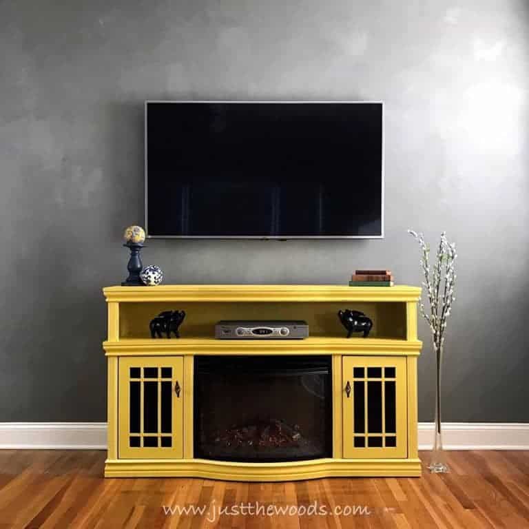 Yellow Furniture, yellow tv stand, yellow media console, yellow painted furniture