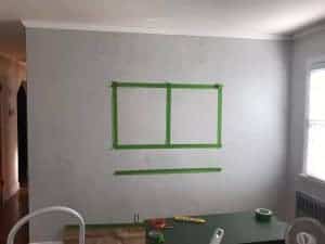 marking-wall-for-new-electrical, measure placement for wall mount tv