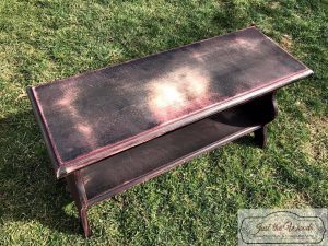 sanded-bench, electric sander, painted bench, ballard designs bench