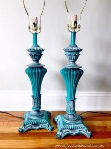 teal-painted-lamp-bases, painted furniture blog, painted lamps, staten island