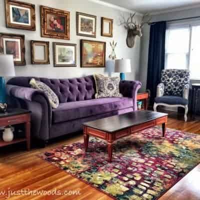 Eclectic & Colorful Living Room Makeover Room Reveal