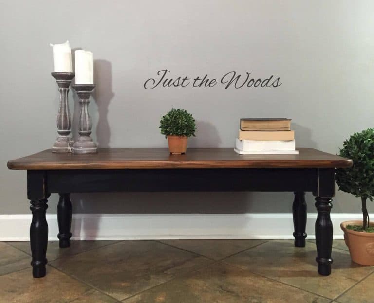 Black, Stain & Wood Grain Coffee Table Makeover