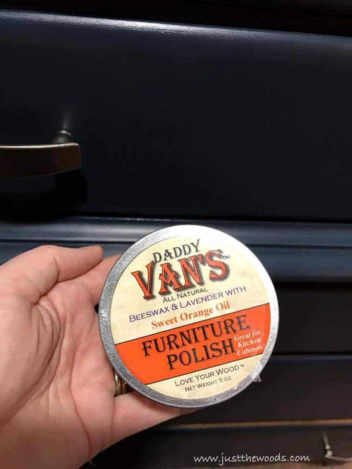 How to Paint a Masculine Blue Dresser for a Man by Just the Woods daddy-vans, sticking drawers, beeswax