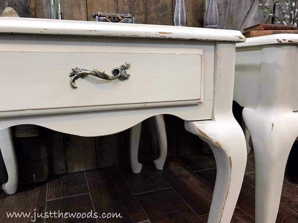 distressed-chalk-paint, hardware, painted queen anne furniture, curvy legs, painted tables