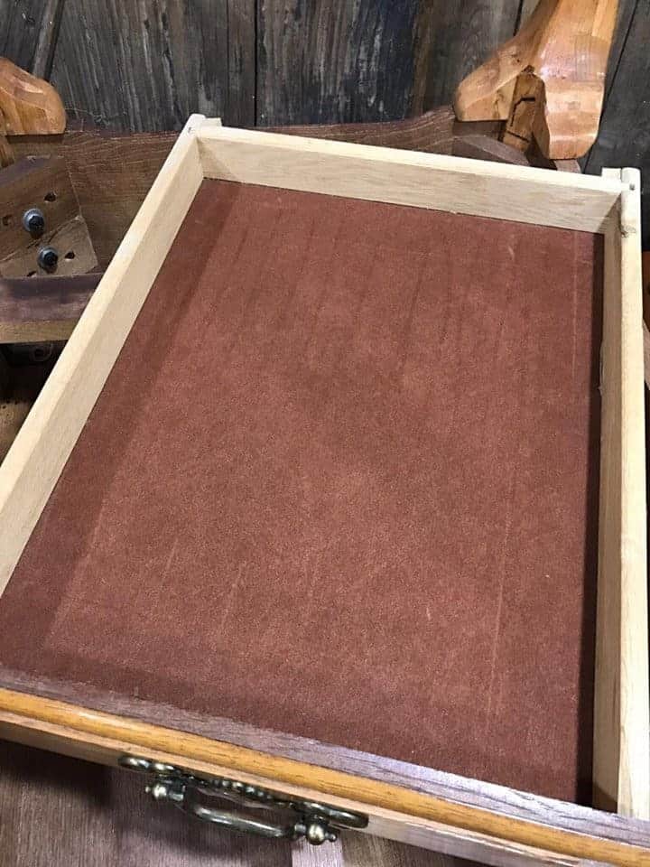 felt-lining, felt lined drawer, just the woods