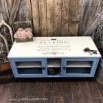 Painted Media Console with Image Transfer