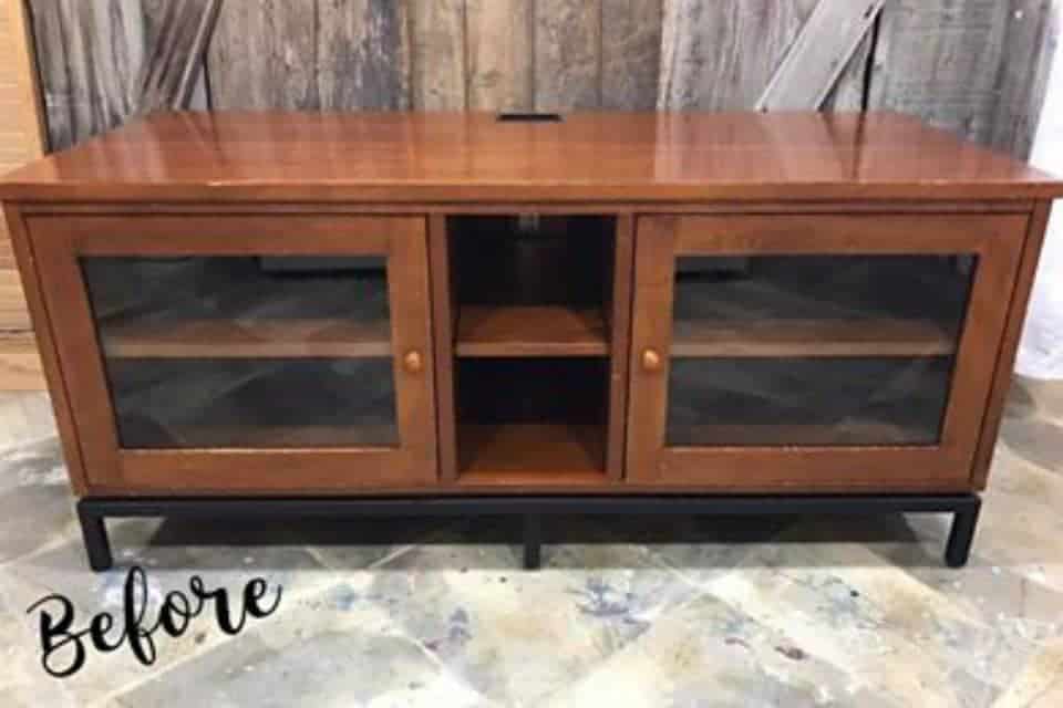 Painted Media Console With Image Transfer By Just The Woods