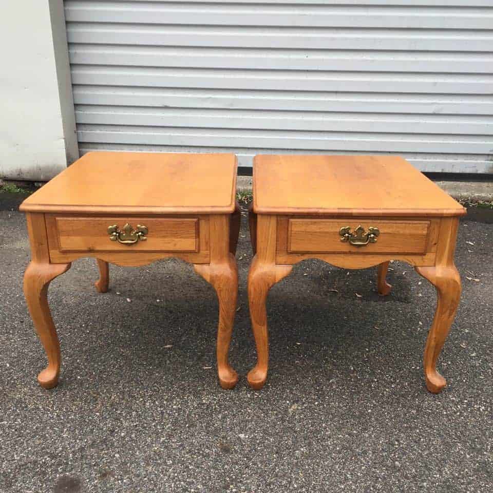 queen-anne-tables, vintage end tables, painted tables