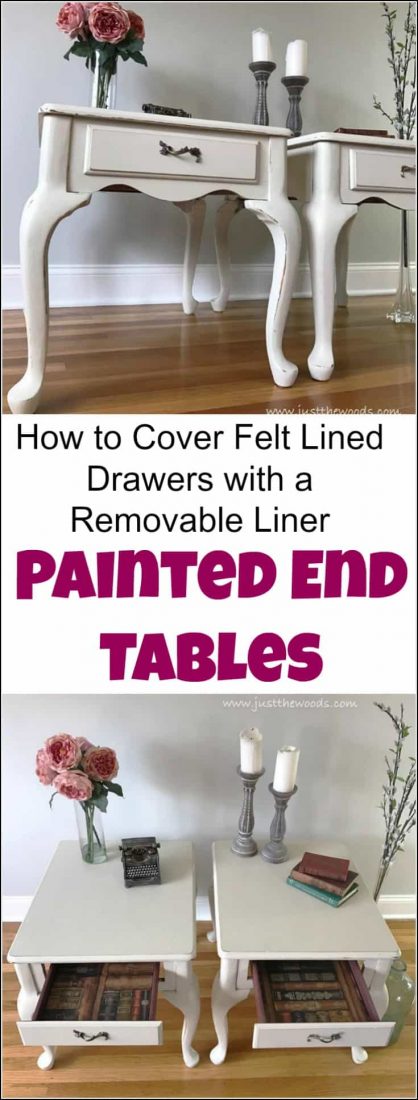 Painted End Tables with Lined Drawers by Just the Woods, Felt